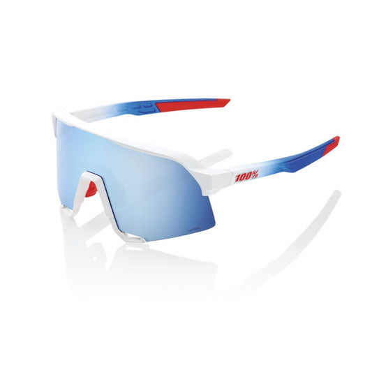 S3 - Total Energies Team Matte White / Metallic Blue - HiPER Blue Multilayer Mirror Lens