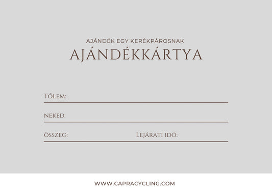 Capra Cycling ajándékkártya